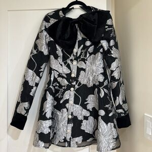 ASOS Black and Silver Floral Mini Dress